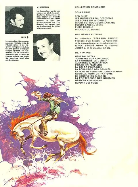 Verso de l'album Comanche Tome 3 Les loups du Wyoming