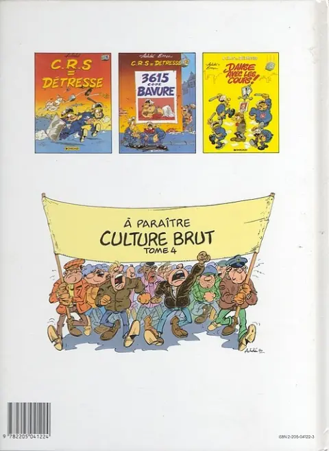 Verso de l'album CRS = Détresse Tome 1 C.R.S = Détresse