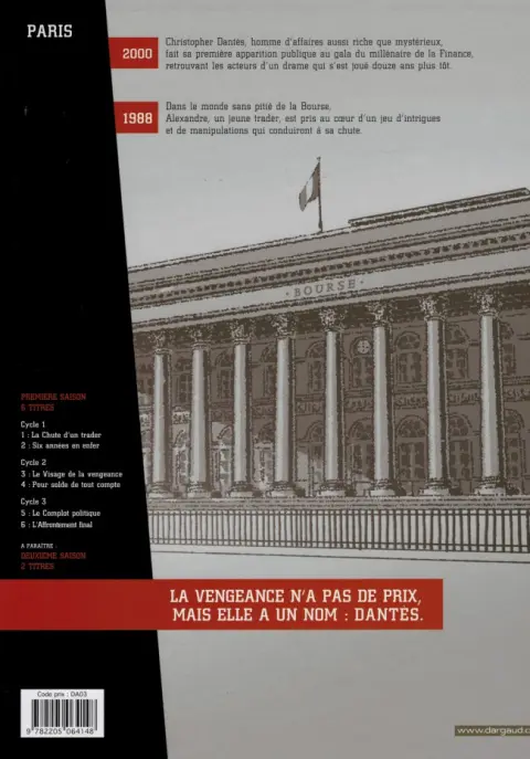 Verso de l'album Dantès Tome 1 La Chute d'un trader
