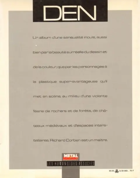 Verso de l'album Den