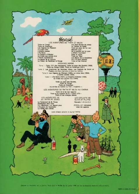 Verso de l'album Les Aventures de Jo, Zette et Jocko Tome 4 Le Rayon du Mystère 2e épisode, L'éruption du Karamako