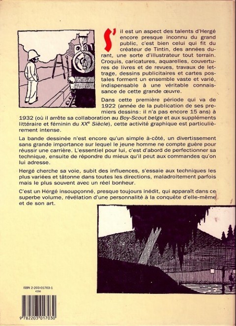 Verso de l'album Hergé - Les débuts d'un illustrateur (1922-1932)