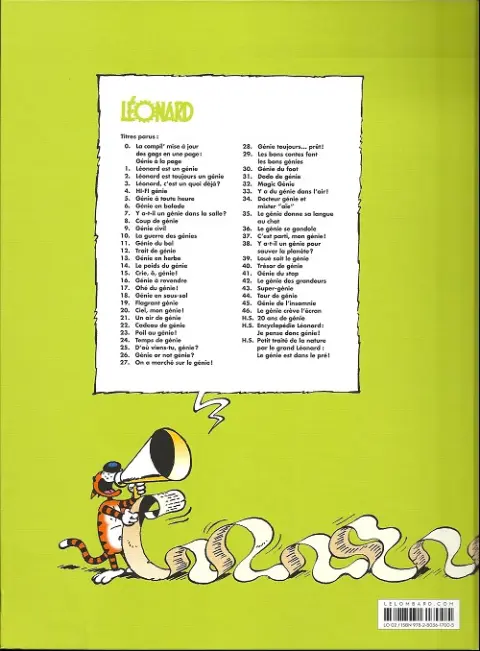 Verso de l'album Léonard Tome 2 Léonard est toujours un génie