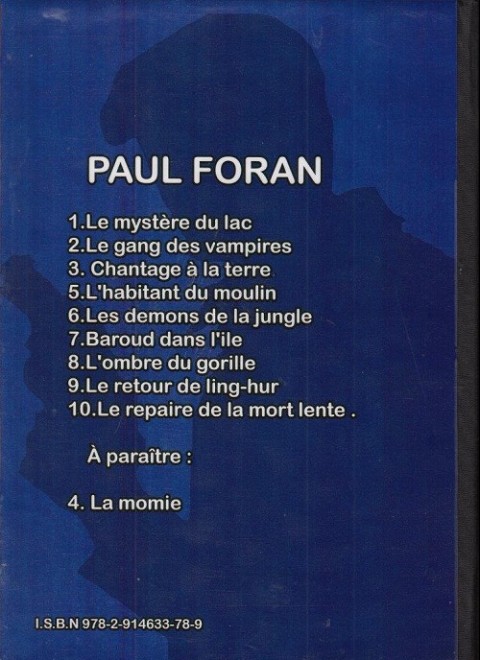 Verso de l'album Paul Foran Tome 5 Le gang des vampires