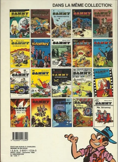 Verso de l'album Sammy Tome 6 Les gorilles font les fous