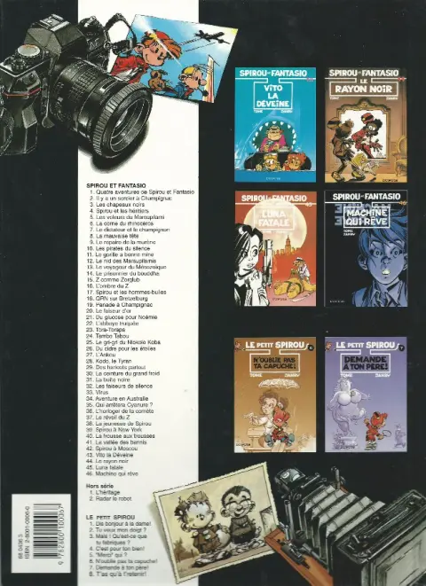 Verso de l'album Spirou et Fantasio Tome 4 Spirou et les héritiers