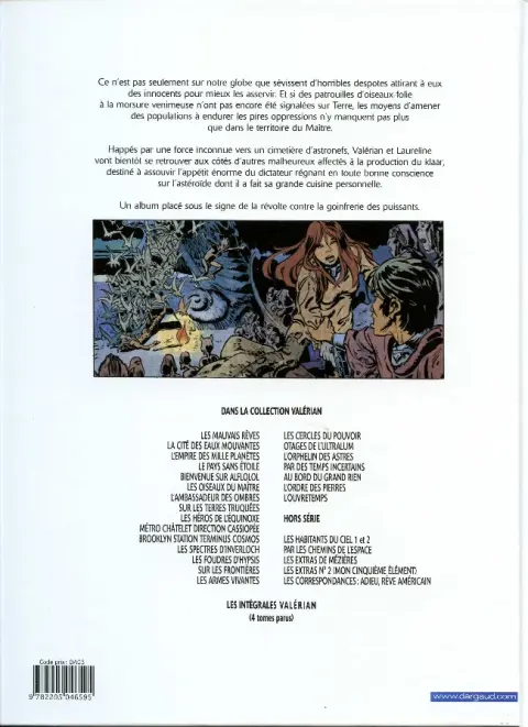 Verso de l'album Valérian Tome 5 Les oiseaux du maître