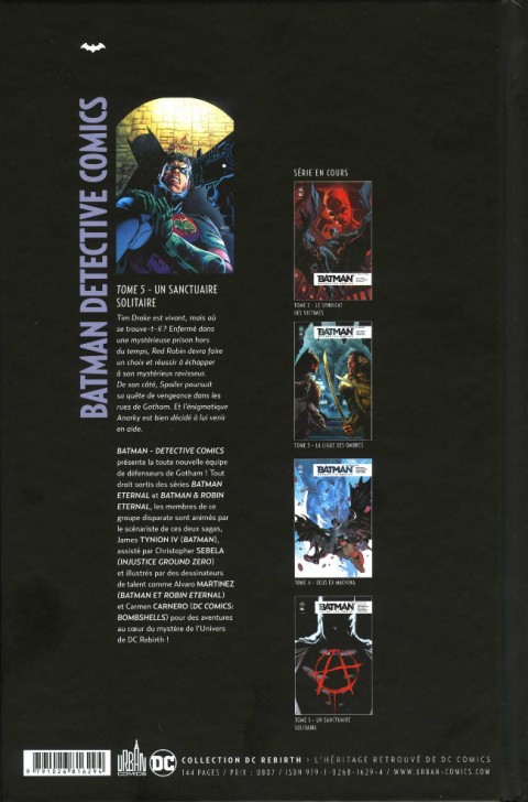 Verso de l'album Batman : Detective Comics Tome 5 Un sanctuaire solitaire