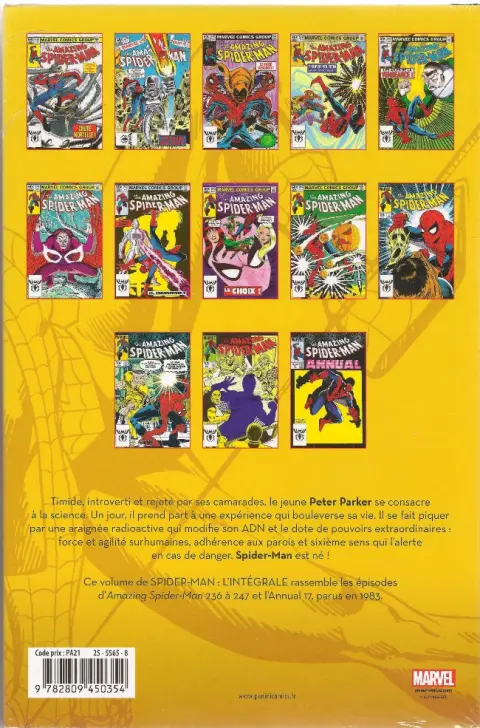 Verso de l'album Spider-Man - L'Intégrale Tome 21 1983