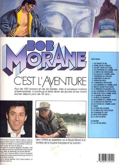Verso de l'album Bob Morane Tome 45 Le jade de Séoul