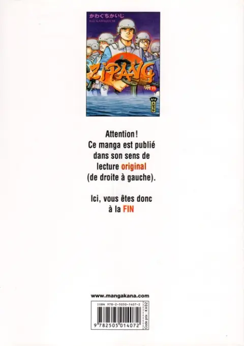 Verso de l'album Zipang 35