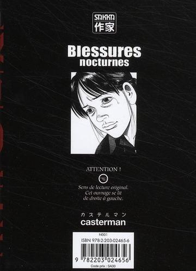 Verso de l'album Blessures nocturnes 4
