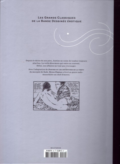 Verso de l'album Les Grands Classiques de la Bande Dessinée Érotique - La Collection Tome 49 Justine - Tome 2