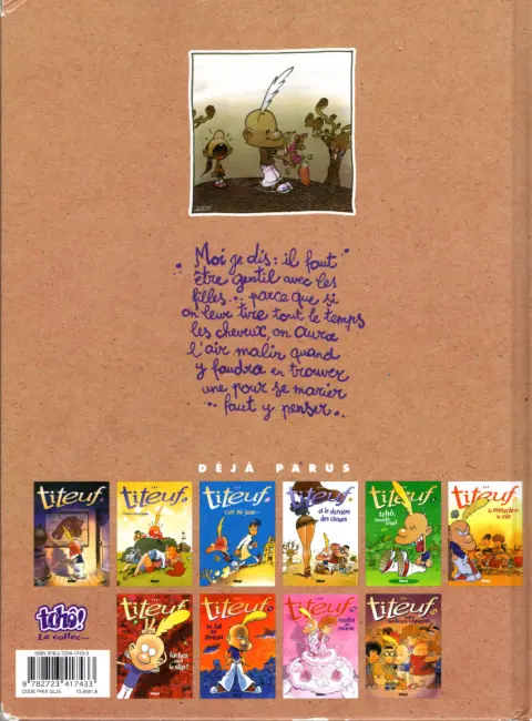 Verso de l'album Titeuf Tome 3 Ça épate les filles...