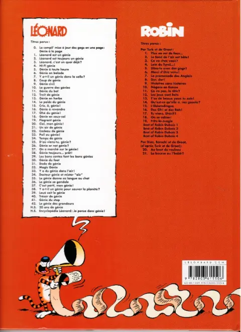 Verso de l'album Léonard Tome 27 On a marché sur le Génie !