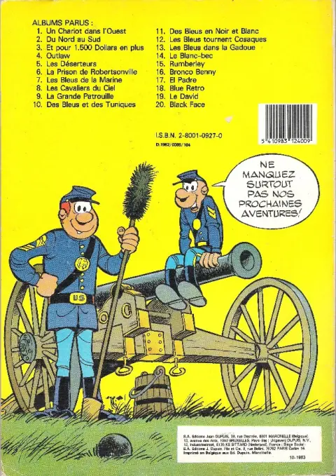 Verso de l'album Les Tuniques Bleues Tome 19 Le David