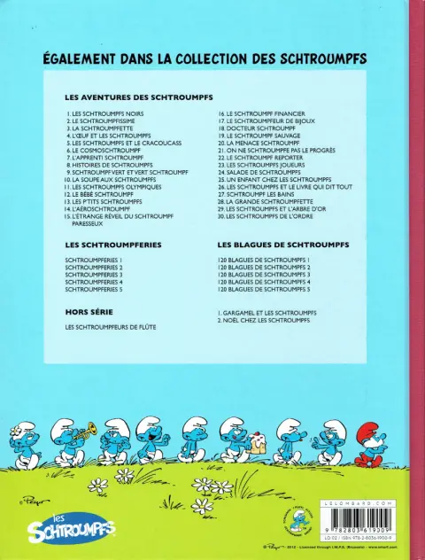 Verso de l'album Les Schtroumpfs Tome 22 Le schtroumpf reporter