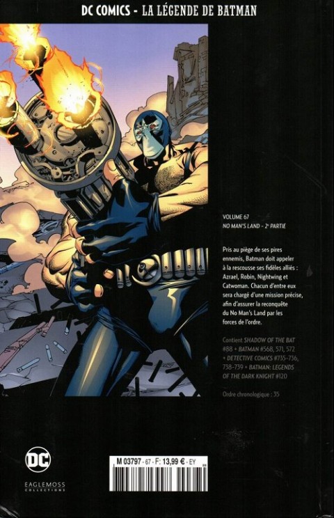 Verso de l'album DC Comics - La Légende de Batman Volume 67 No man's land - 2e partie