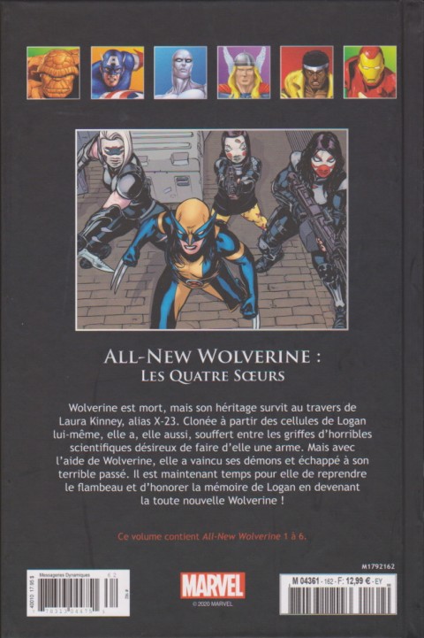 Verso de l'album Marvel Comics - La collection de référence Tome 162 All-New Wolverine : Les Quatre Soeurs