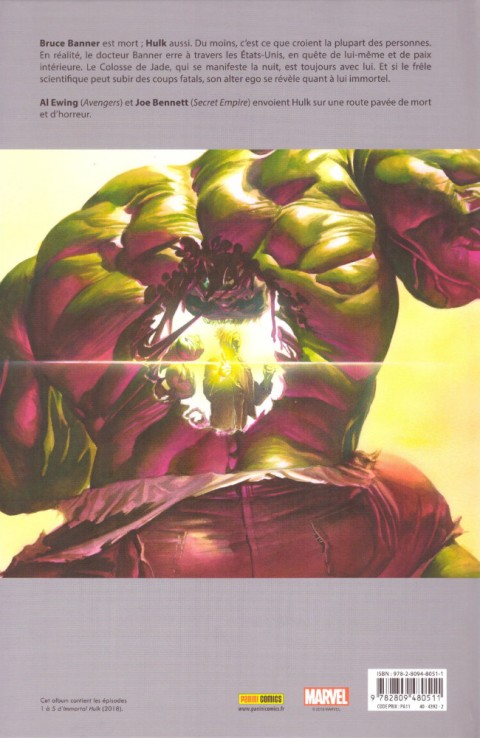 Verso de l'album Immortal Hulk 1 Ou est-il les deux ?