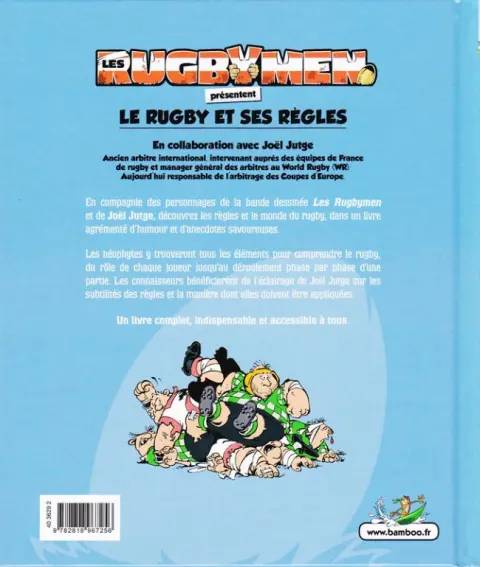 Verso de l'album Les Rugbymen Le rugby et ses règles