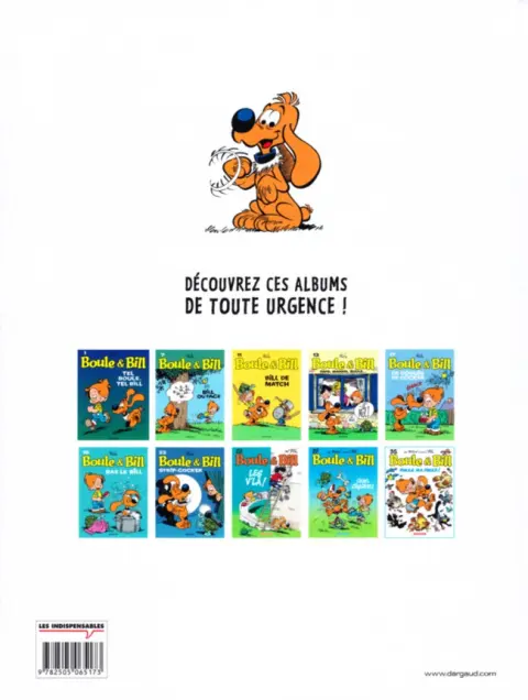 Verso de l'album Boule & Bill Tome 30 La Bande à Bill