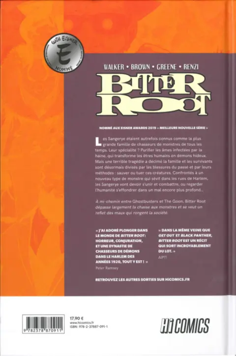 Verso de l'album Bitter Root Tome 1 Affaire familiale