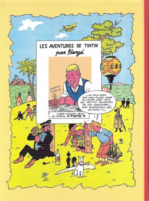 Verso de l'album Tintin Le triangle du diamant vert