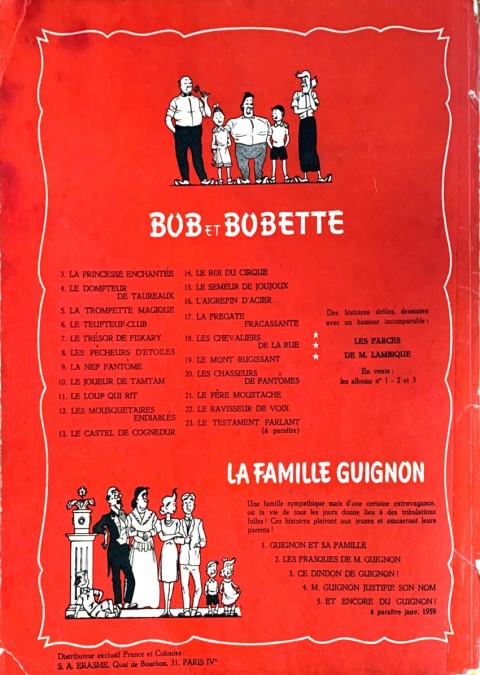 Verso de l'album Bob et Bobette Tome 12 Les mousquetaires endiablés