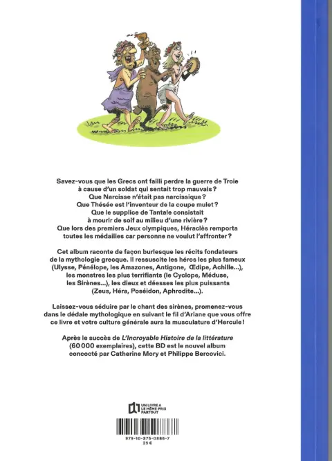 Verso de l'album L'Incroyable Histoire de la mythologie grecque