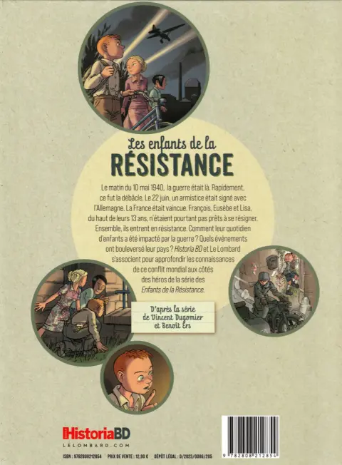 Verso de l'album Les Enfants de la Résistance Historia BD : Les Enfants de la Résistance