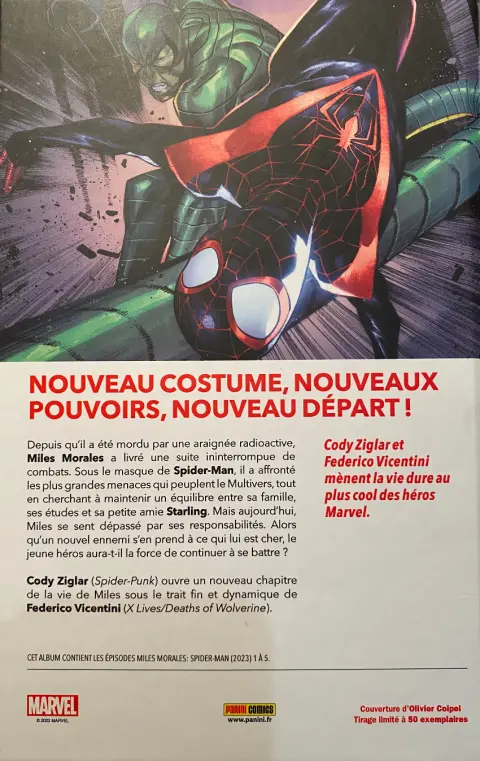 Verso de l'album Miles Morales - Spider-Man 1 Le pouvoir de la gentillesse