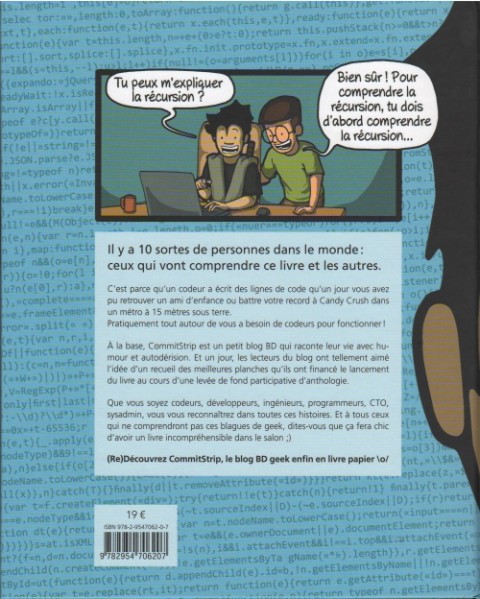 Verso de l'album CommitStrip Tome 1 Le Livre des codeurs