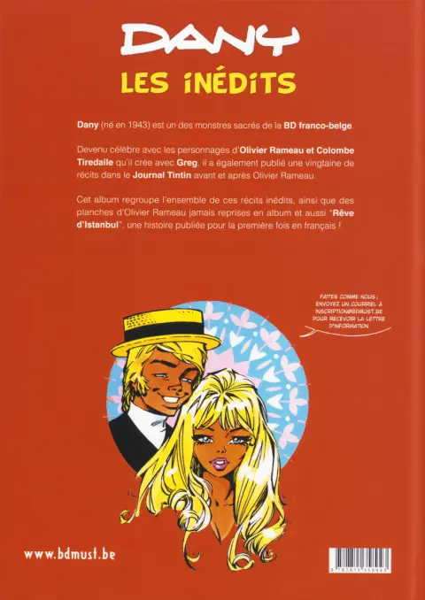 Verso de l'album Les inédits de Dany 1