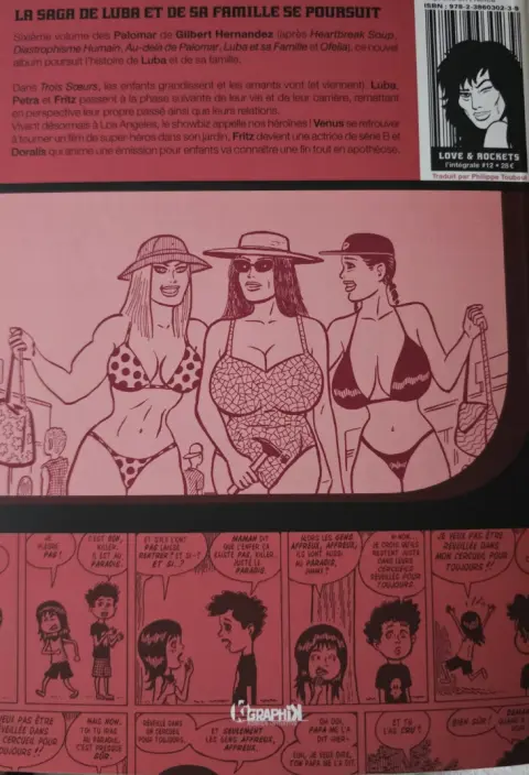 Verso de l'album Love & Rockets 12 Trois soeurs