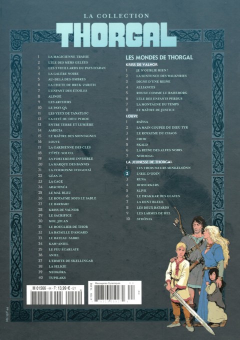 Verso de l'album Les mondes de Thorgal - La Jeunesse de Thorgal Tome 2 L'œil d'Odin