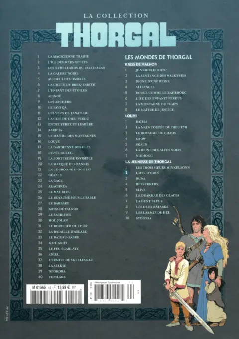 Verso de l'album Thorgal - La collection Tome 44 L'œil d'Odin