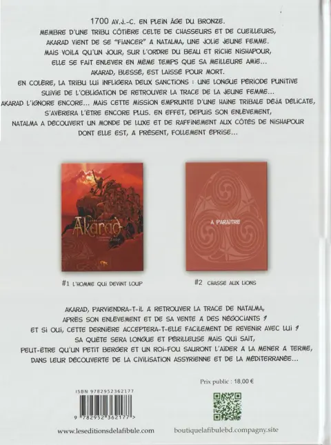 Verso de l'album Akarad L'homme qui devint Loup
