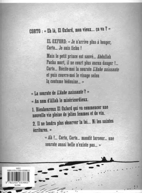 Verso de l'album Corto Maltese En Noir et Blanc Tome 6 Les Éthiopiques