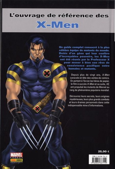 Verso de l'album Encyclopédie Marvel Tome 4 X-Men
