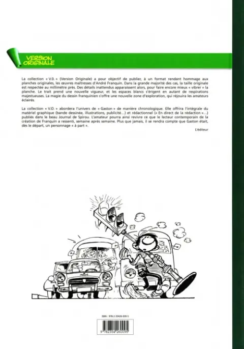 Verso de l'album Gaston L'intégrale (Version Originale) Tome 4 Gaston 1963-1964