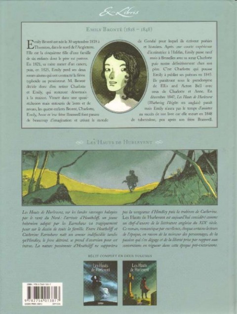 Verso de l'album Les hauts de Hurlevent, d'Emily Brontë Tome 2 Les Hauts de Hurlevent, d'Emily Brontë Volume 2