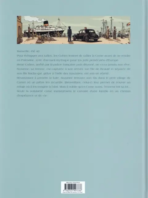 Verso de l'album L'Île des Justes Corse, été 42