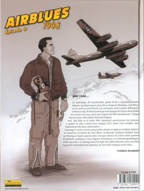 Verso de l'album Jack Blues Tome 3 Airblues 1948 - Épisode 2