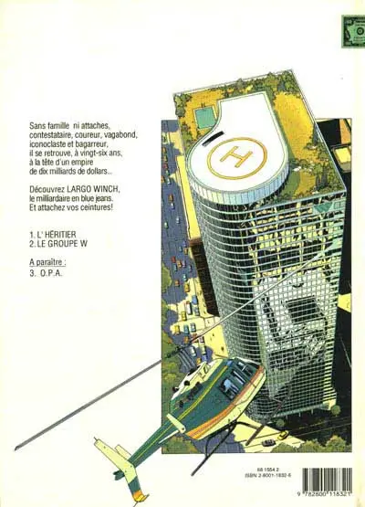 Verso de l'album Largo Winch Tome 2 Le groupe W