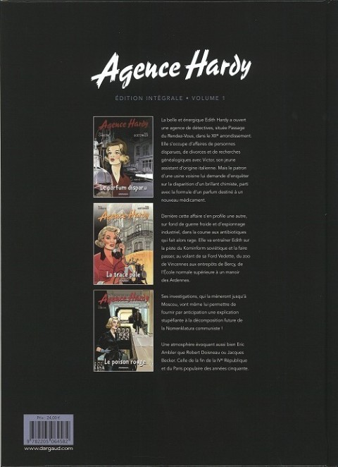 Verso de l'album Agence Hardy Volume 1 Édition intégrale