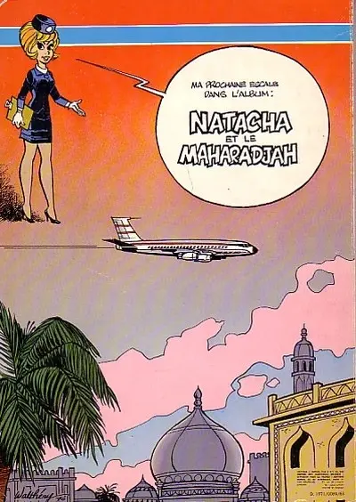 Verso de l'album Natacha Tome 1 Hôtesse de l'air
