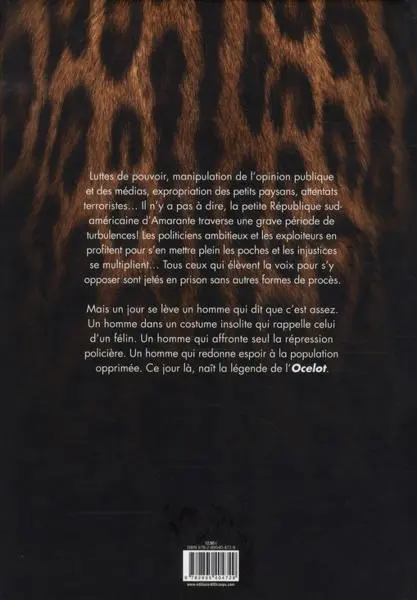 Verso de l'album L'Ocelot Tome 1 L'Éveil du fauve