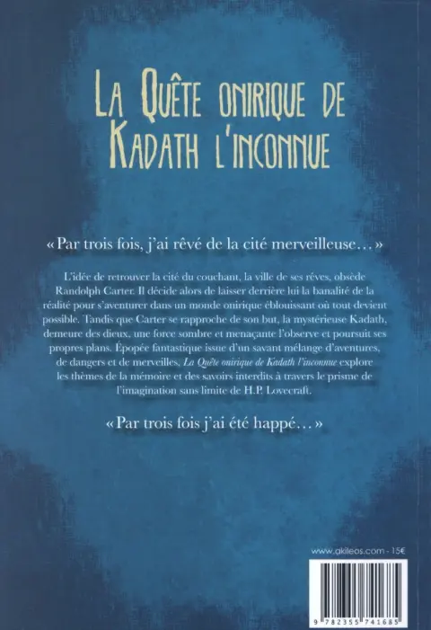 Verso de l'album La Quête onirique de Kadath l'Inconnue