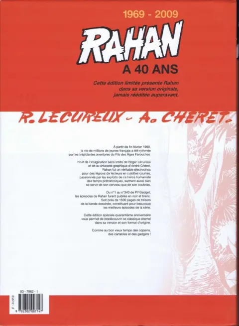 Verso de l'album Rahan Intégrale noir et blanc Tome 4